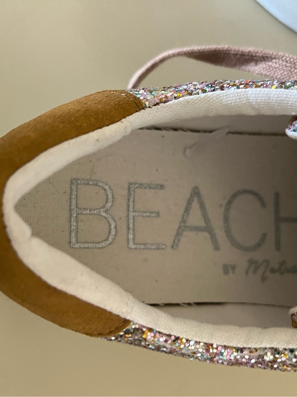 Beach By Matisse Glitter Accent Sneakers in Pink and Tan - Picture 3 of 3
